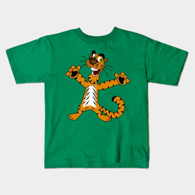 Happy Tiger Kids T-Shirt by DrDesign